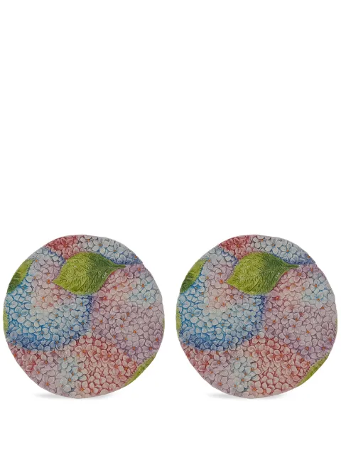 Les-Ottomans Ortensie ceramic dessert plates (set of two) Pink ORT02