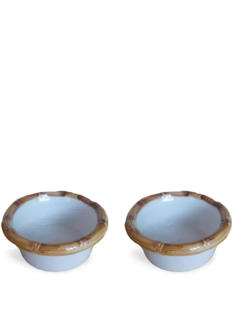 Les-Ottomans Bamboo ceramic starter bowls (set of two) White BAST01