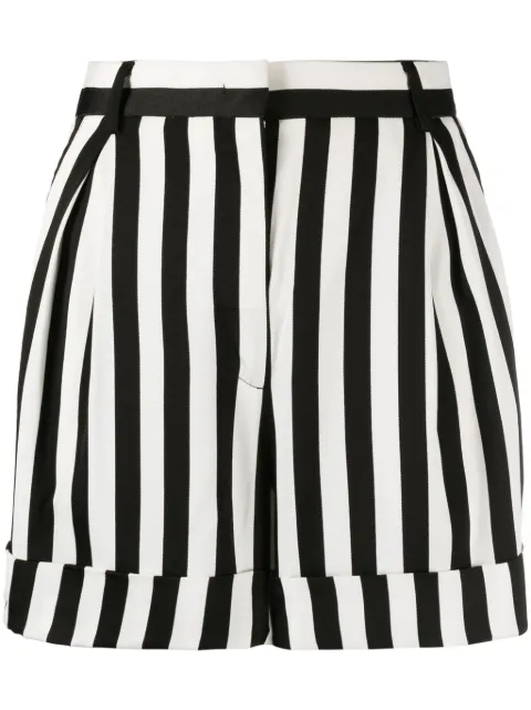 Moschino striped wide-leg satin shorts Black A03340532