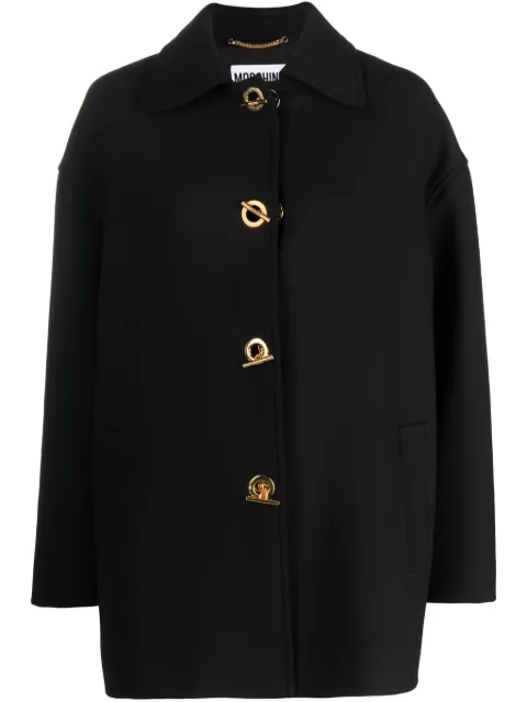 Moschino virgin wool-blend coat Black J06120511