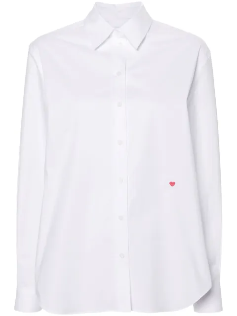 Moschino heart-embroidered shirt White J02240531