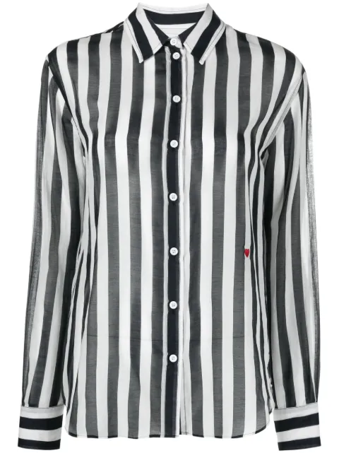 Moschino striped cotton-blend shirt Black A02230544