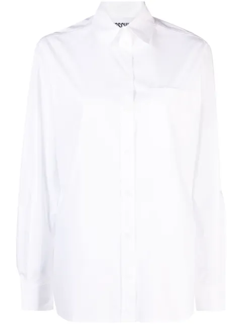 Moschino logo-print poplin shirt White J02140531