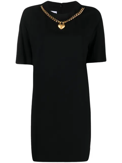 Moschino heart-charm crepe minidress Black J04100533