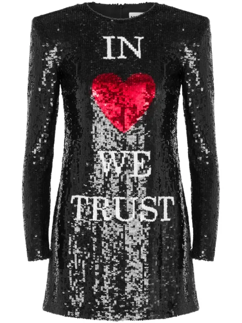 Moschino In Love We Trust sequin-embellished minidress Black J04280565