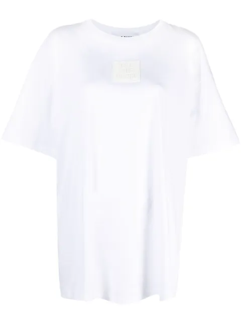 Moschino logo-patch organic cotton T-shirt White J07040541