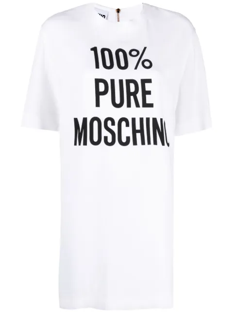 Moschino logo-print crepe minidress White J04430533