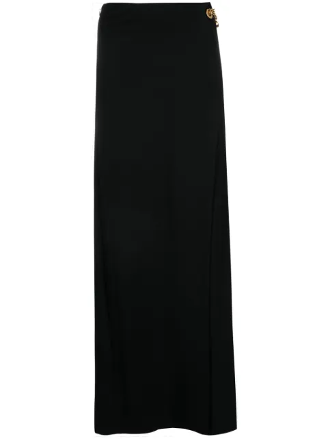 Moschino padlock-detail asymmetric maxi skirt Black A01010535
