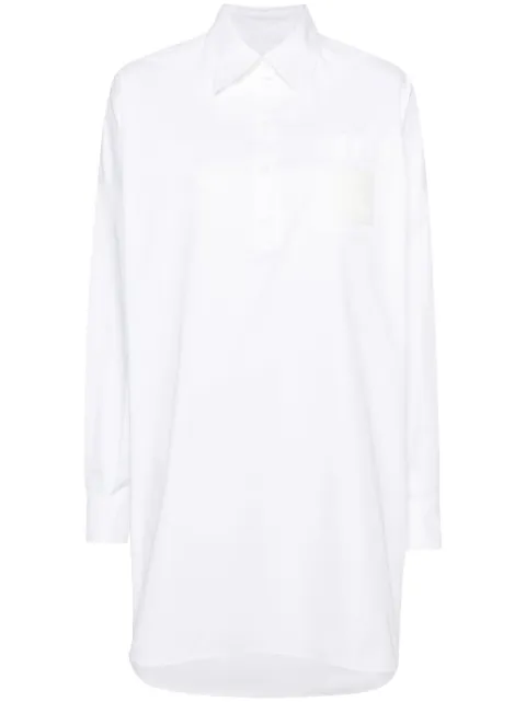 Moschino logo-patch cotton shirtdress White A04390530