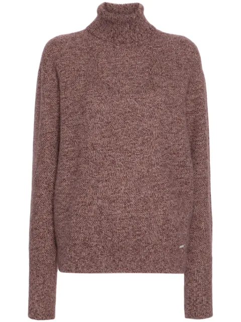 Kiton roll-neck speckle-knit jumper Red D567770