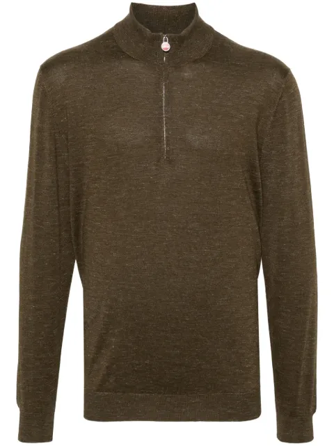 Kiton high-neck mélange-effect jumper Green UK1280W23