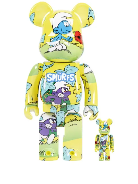 MEDICOM TOY x The Smurfs (The Purple Smurfs) BE@RBRICK 100% and 400% figure set Yellow MEDI2965