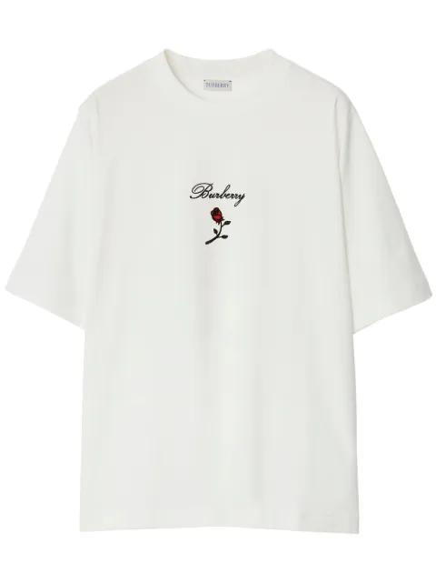 Burberry Rose cotton T-shirt White 8083647