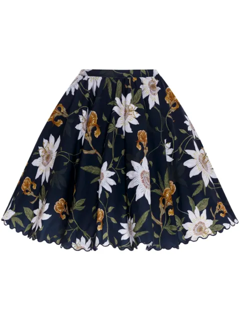 Agua By Agua Bendita Leonora Pasiflora flared skirt Blue 12593