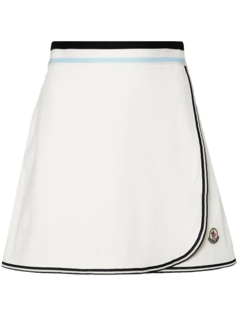 Moncler logo-appliqué wrap tennis skirt White J10938H0000284720
