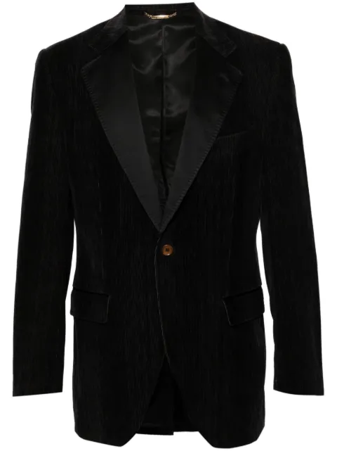 Dolce & Gabbana Pre-Owned 2000s notched lapels plush-effect blazer Black DOG750RD