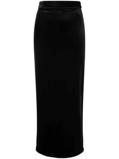 Ana Radu velvet straight maxi skirt Black 39497