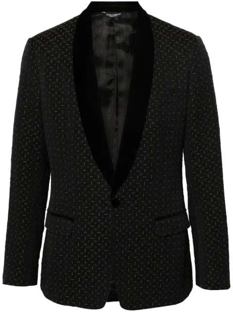 Dolce & Gabbana Pre-Owned 2000s shawl lapels jacquard blazer Black DOG750FB