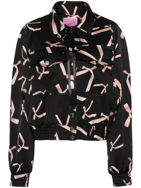 PINKO x Patrick McDowell printed bomber jacket Black 103484A1V0ZN1