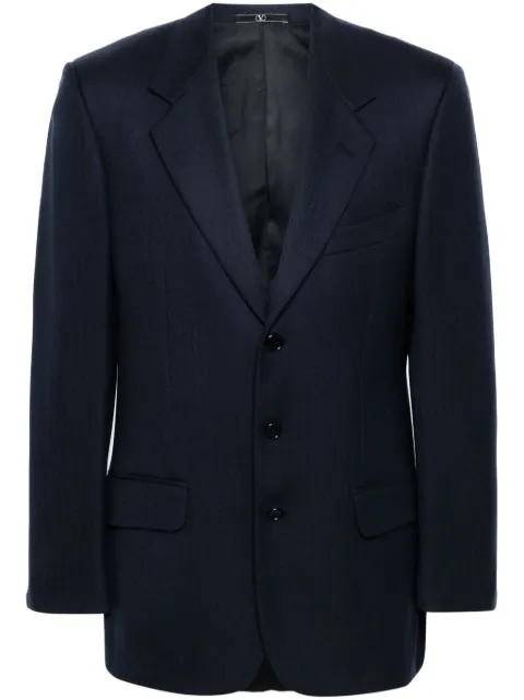 Valentino Garavani Pre-Owned 2000s notched lapels virgin-wool blazer Blue VAL450FA