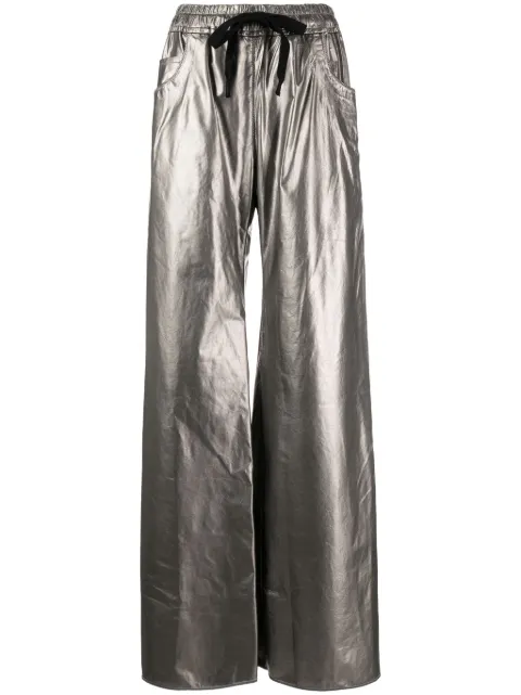 Isaac Sellam Experience metallic-finish drawstring trousers Silver ELEPANTTEMPSXR