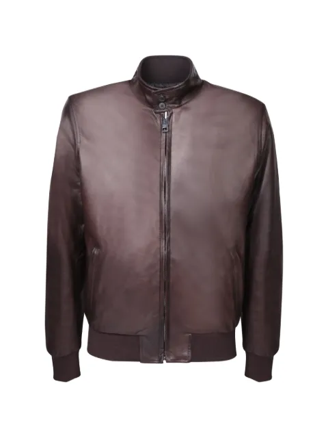 Dell'oglio reversible leather bomber jacket Brown FOX18TUSCANYNY