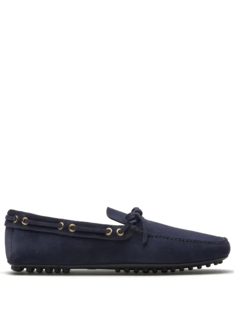 Car Shoe bow-detail suede driving shoes Blue KUD600F024LVA
