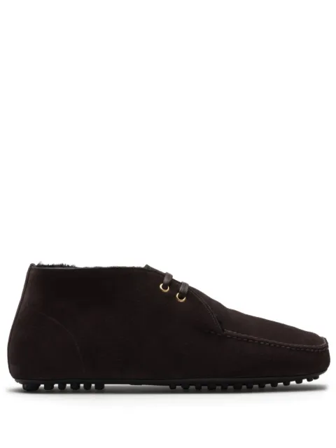 Car Shoe fur-lined suede driving boots Brown KUT603FA001Z0G