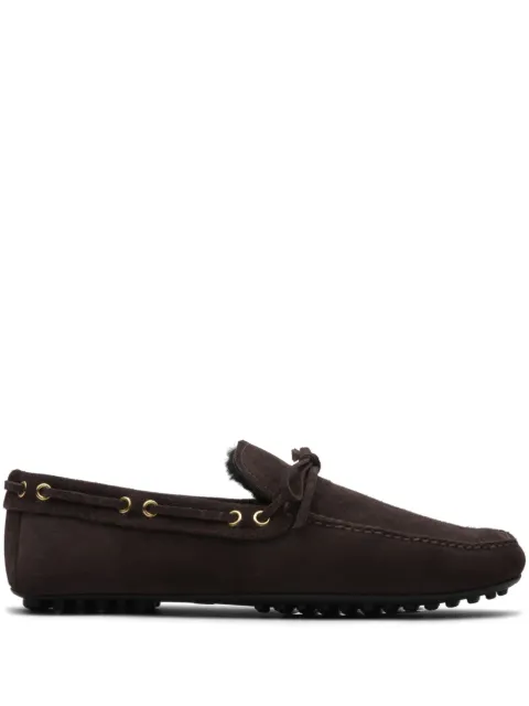 Car Shoe fur-lined suede driving shoes Brown KUD600FA001Z0G