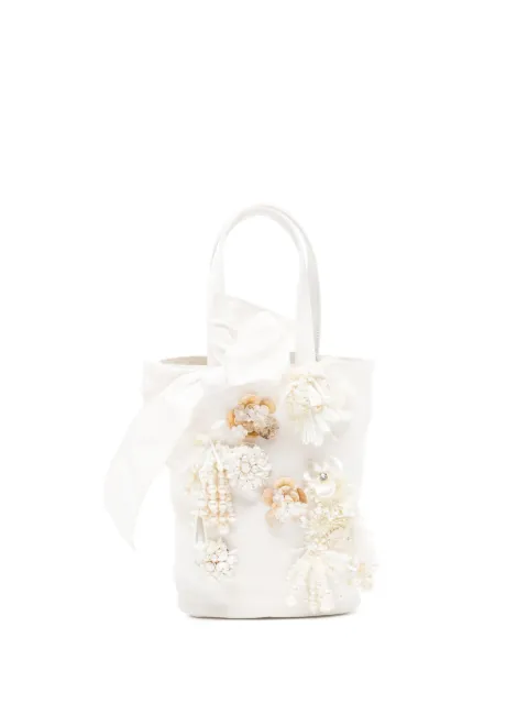 Biyan flower-detailing tote bag White ABSS24004