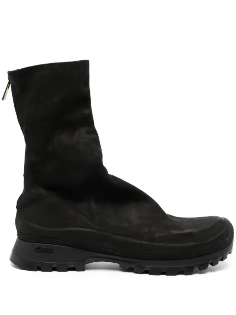 Yohji Yamamoto round-toe leather boots Black HJE21772