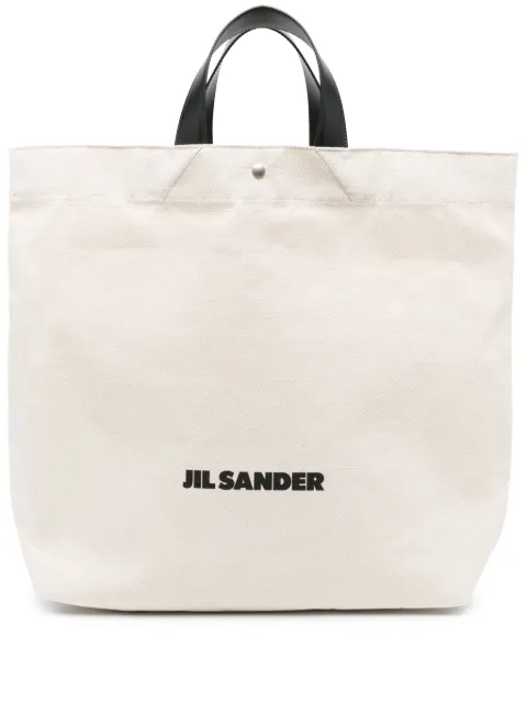 Jil Sander logo-print cotton tote bag Neutrals J07WC0026P4917