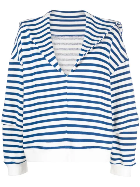 Ioana Ciolacu sailor-collar striped top Blue ID24SW03