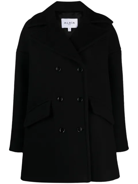 Alaïa double-breasted caban coat Black AA9M03275T596