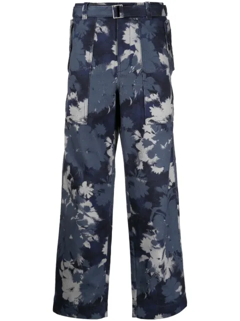 Maison Kitsuné abstract-print straight-leg jeans Blue LM01110WW4012M173