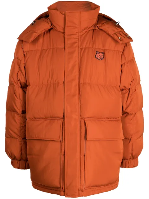 Maison Kitsuné Chillax Fox-motif padded coat Orange LM02204WQ4016P898