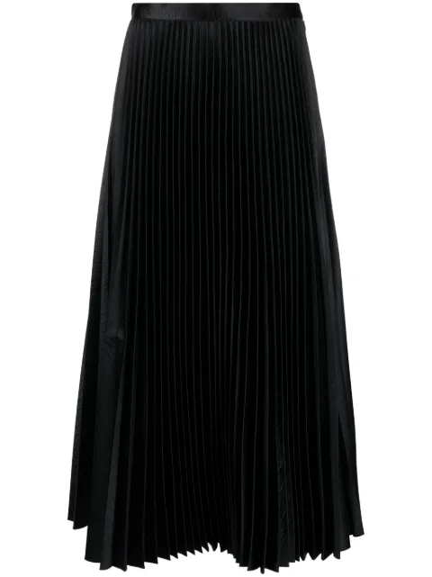 Alaïa pleated crocodile-effect mid skirt Black AA9J05085X044
