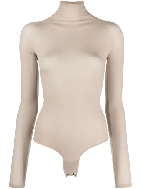 Alaïa high-neck semi-sheer bodysuit Neutrals AA9B02364M826