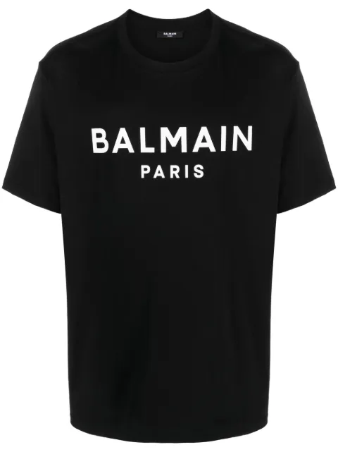 Balmain logo-print cotton T-shirt Black BH1EG000BB73