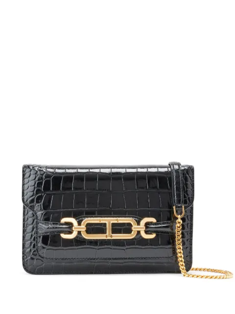 TOM FORD Whitney crocodile-effect shoulder bag Black L1738LCL395X
