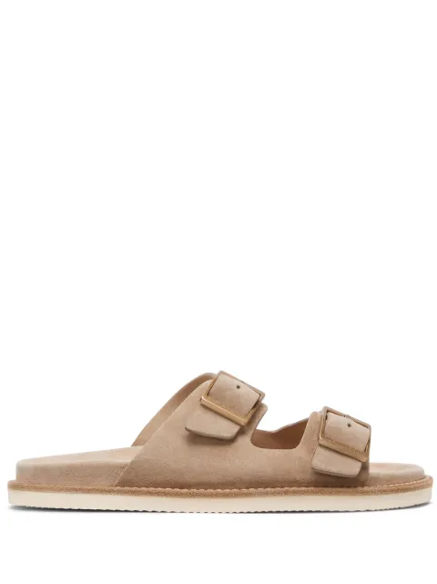 Brunello Cucinelli double-buckle suede sandals Neutrals MZUSILY235CUL32