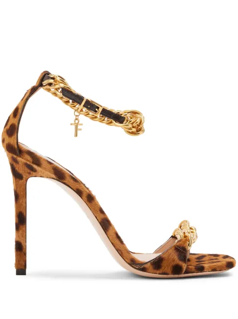 TOM FORD Zenith 105mm calf-hair sandals Brown W3341FCA043X7BJ03