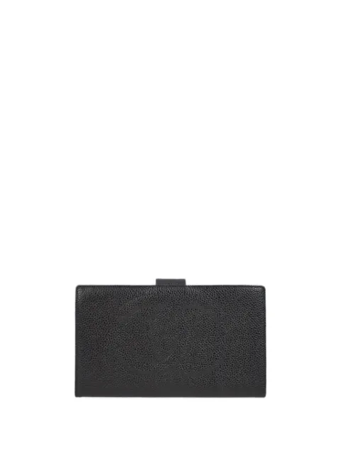 CHANEL Pre-Owned 1997 CC-embossed leather wallet Black 4873620
