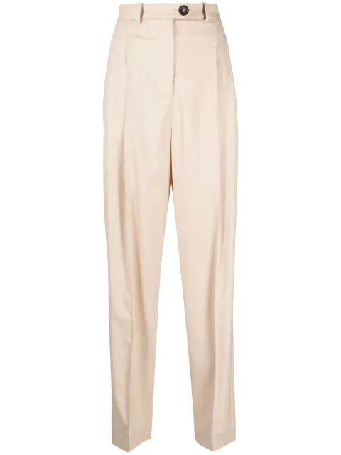 Peter Do pleat-detailing button-fastening tapered trousers Neutrals PDSS23U178WV002