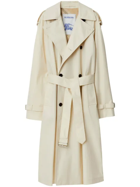 Burberry double-breasted cotton trench coat Neutrals 8080863