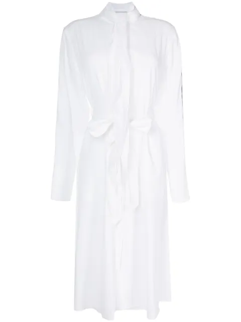Peter Do belted-waist button-down dress White PDSS23345VI030OFFWHITE
