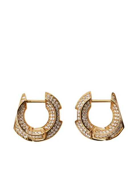 Burberry hollow pavé hoop earrings Gold 8074769