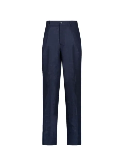 Dolce & Gabbana linen tailored wide-leg trousers Blue GYZMHTHUMHJ