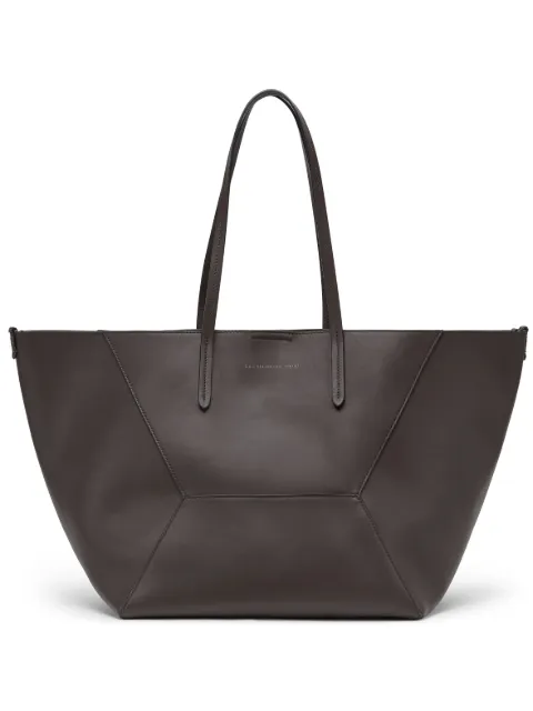 Brunello Cucinelli BC Duo leather tote bag Brown MBHED2571C8279