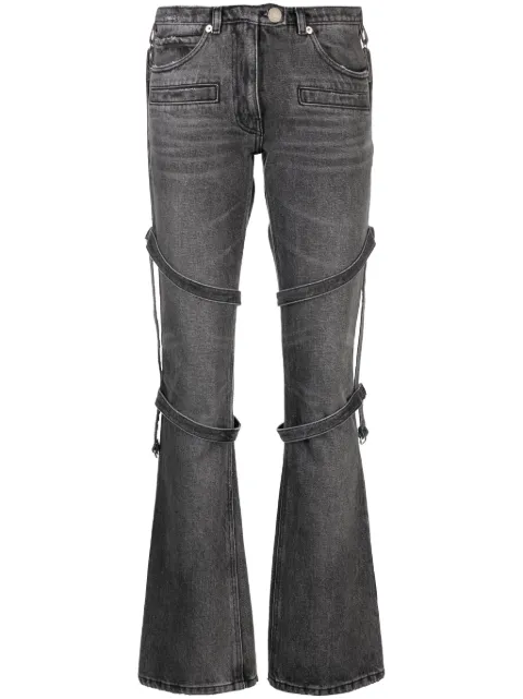 Courrèges multi-strap flared jeans Grey 423DPA165DE0009